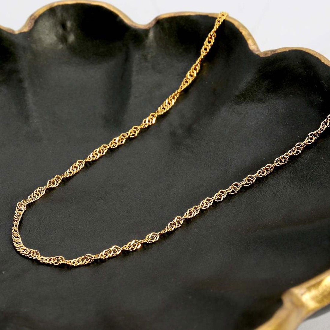 ⭐もみじ⭐ k18アンクレット クローバーチェーン 1.6㎜幅つけっぱなし