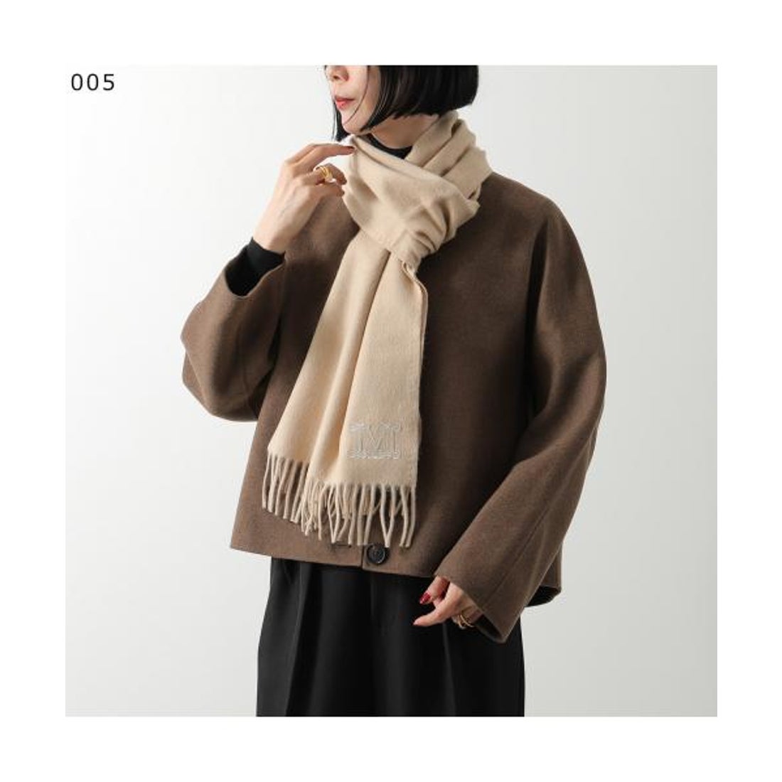 マックスマーラ Max Mara MAX MARA マフラー WKCLARA ロゴ刺繍