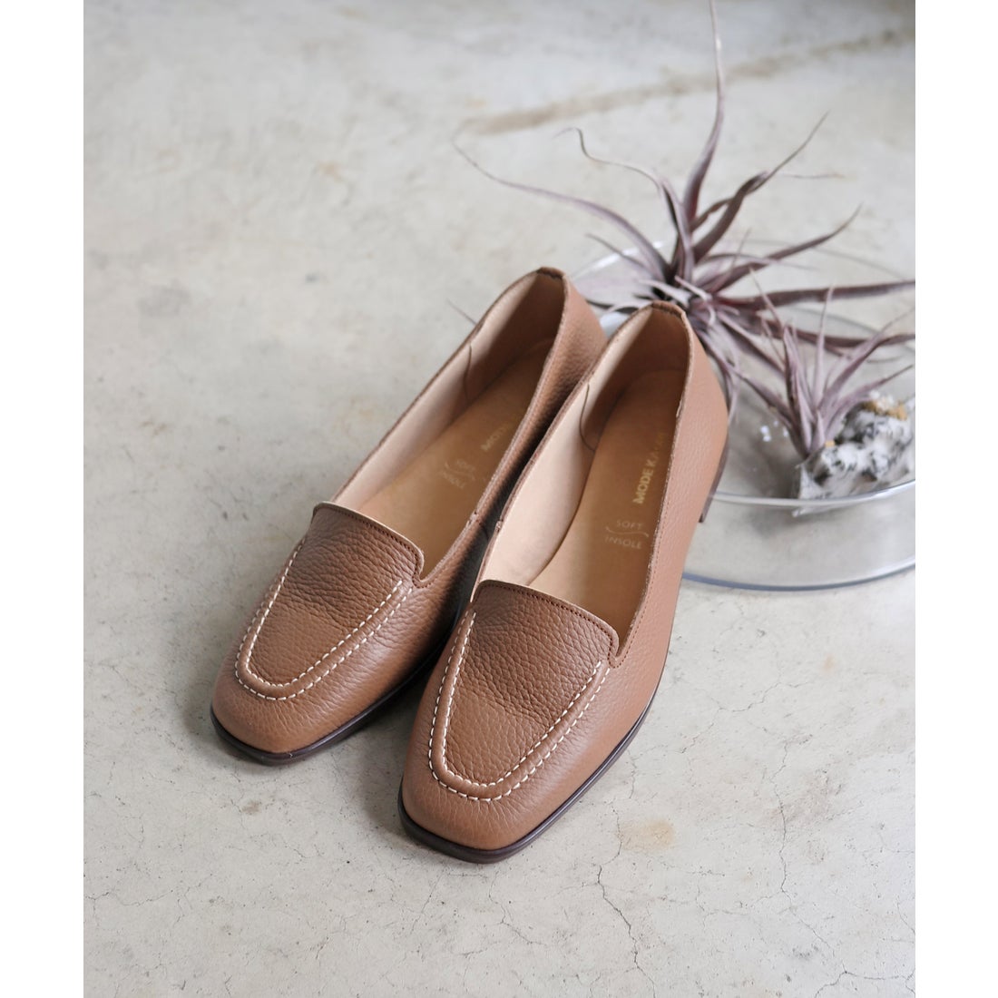 本革】 モカシューズ 7118 （オークブラウン） -モードカオリ MODE