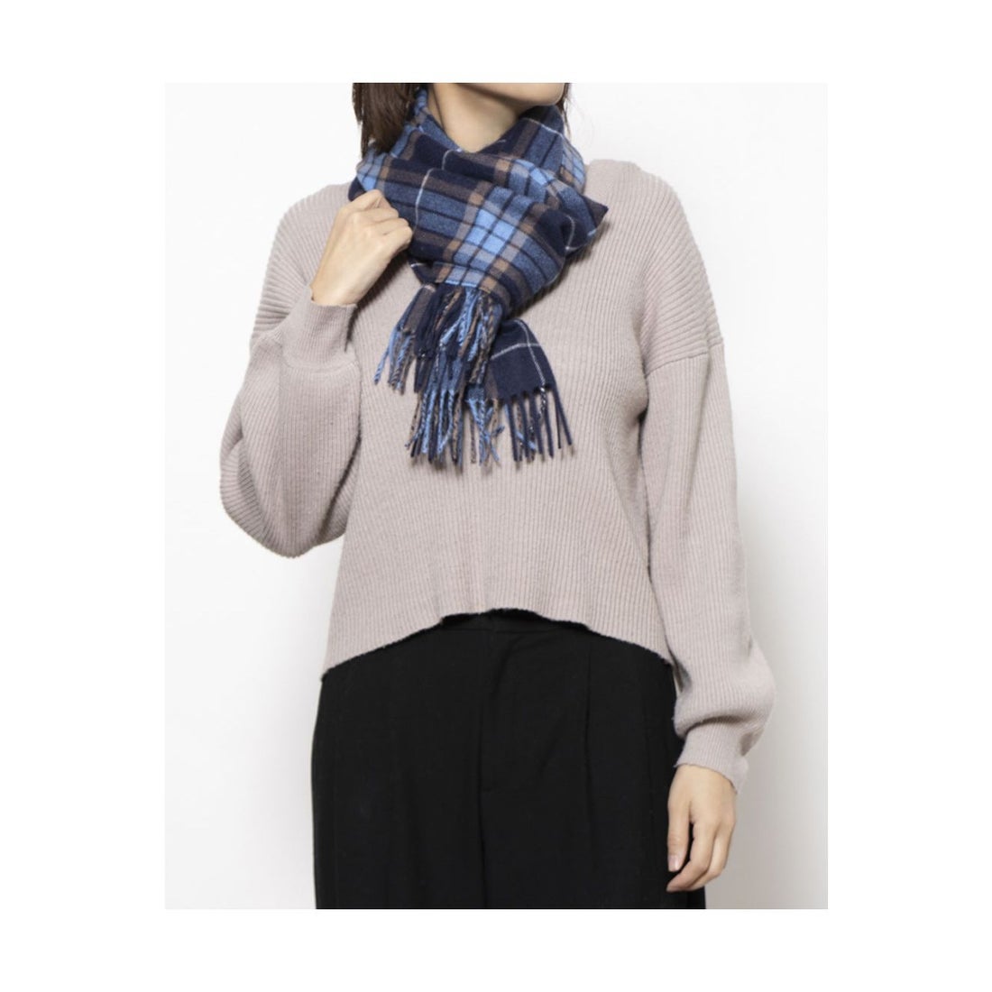 MACKINTOSH PHILOSOPHY カシミヤ100％紡毛厚手マフラー 35×170cm