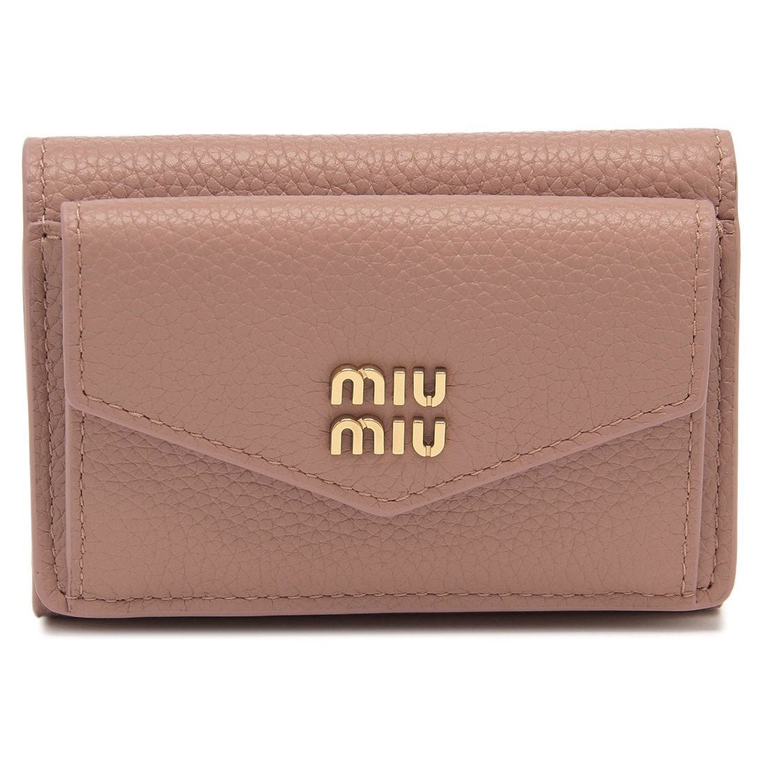ミュウミュウ Miu Miu 三つ折り財布 メタルロゴ ミニ財布 ピンク