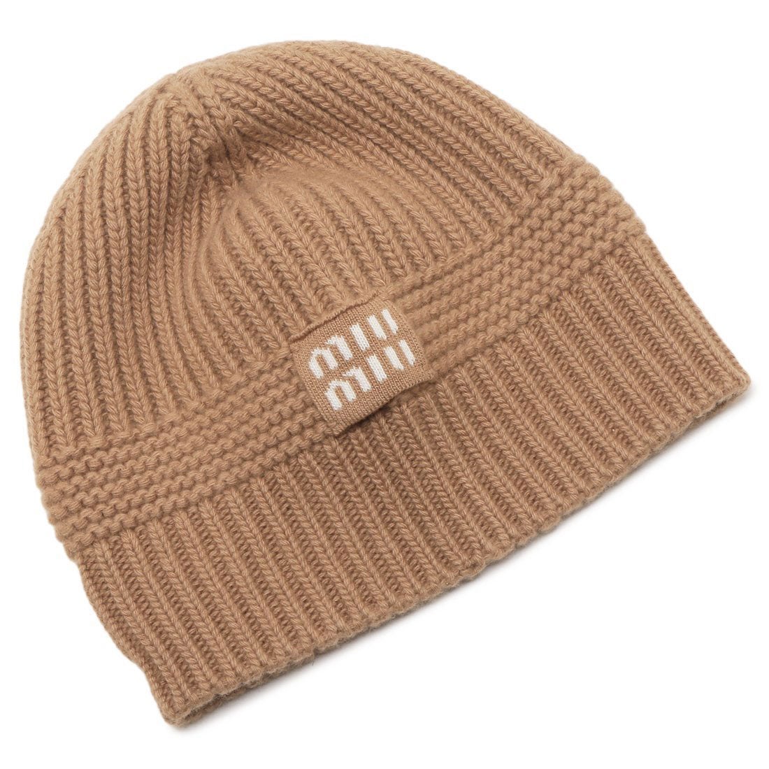ミュウミュウ Miu Miu ニット帽 ビーニー カシミア ベージュ
