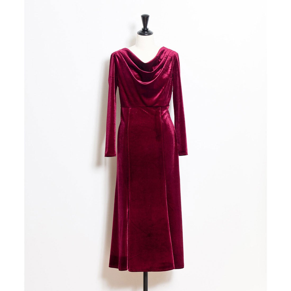 ノエラ NOELA ドレープベロアワンピ （ボルドー） - ファッション通販