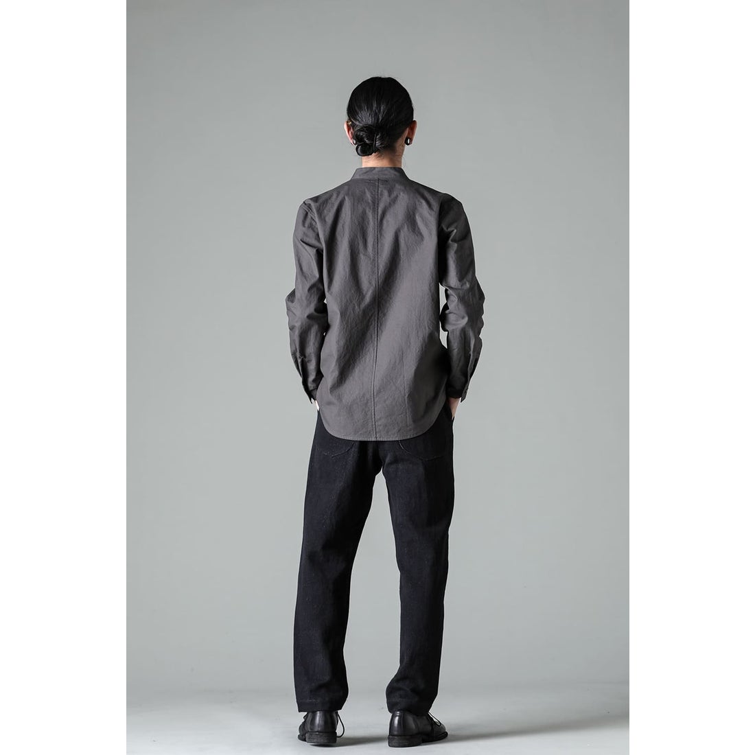NOUSAN Band Collar Center Seam Shirt （Gray） - Osaka / Kyoto