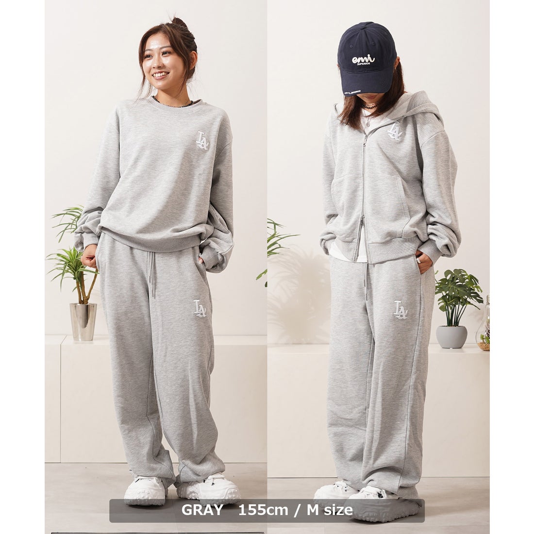 ワンフォークロージング 1111clothing LA ロゴ刺繍 スウェットパンツ