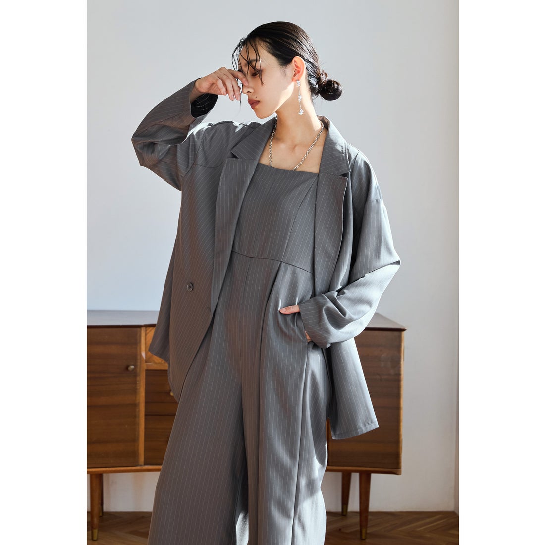 ニアナ niana プラクティカルセットアップ 2点セット ストライプ