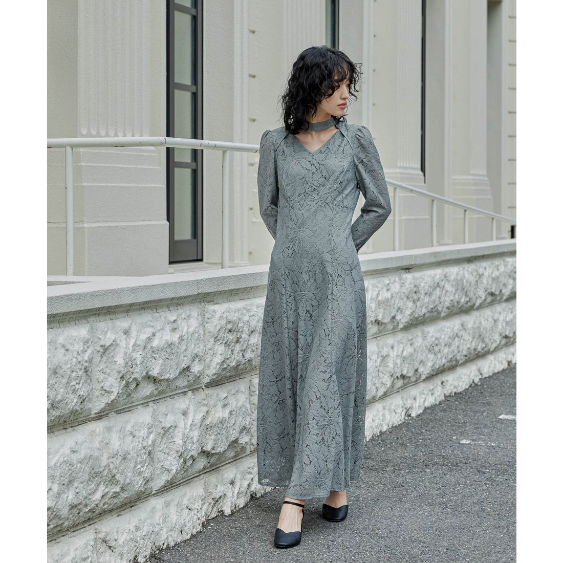 ニアナ niana バックオープンティアドロップドレス パーティードレス