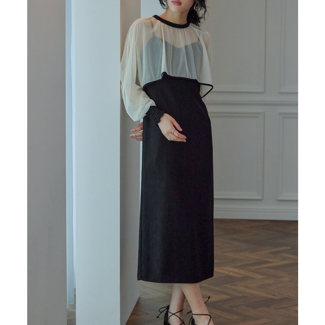 ニアナ niana チュールボレロIラインキャミワンピセットドレス