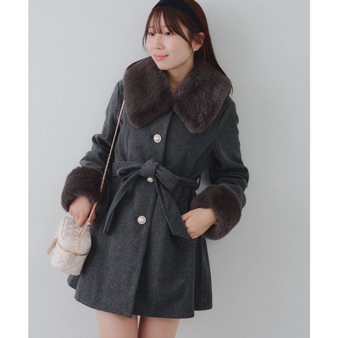 ナイスクラップ NICE CLAUP 【WEB先行予約】フェイクファー付ミドル