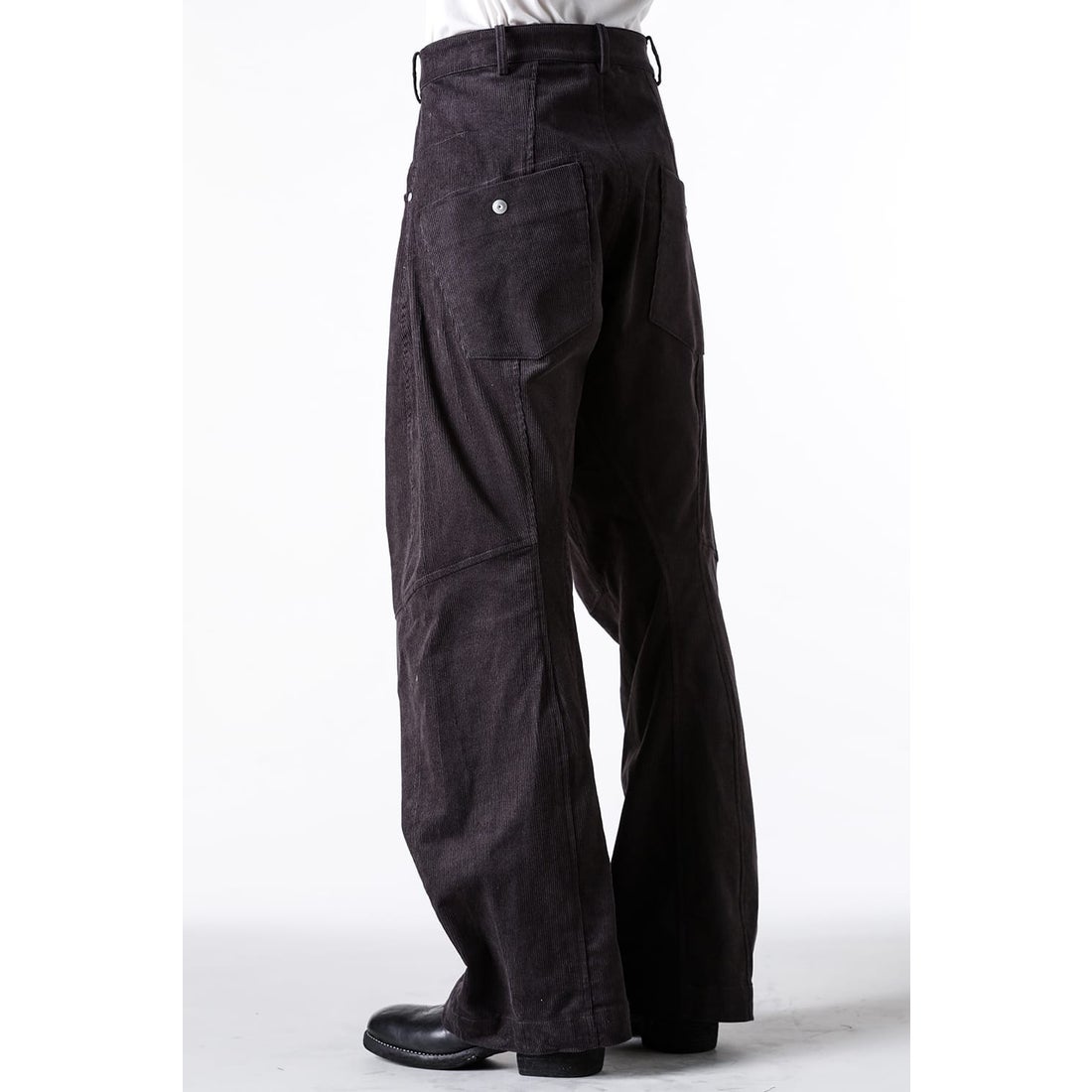 Omar Afridi Knee Darted Flare Trousers （Grey） - Osaka / Kyoto