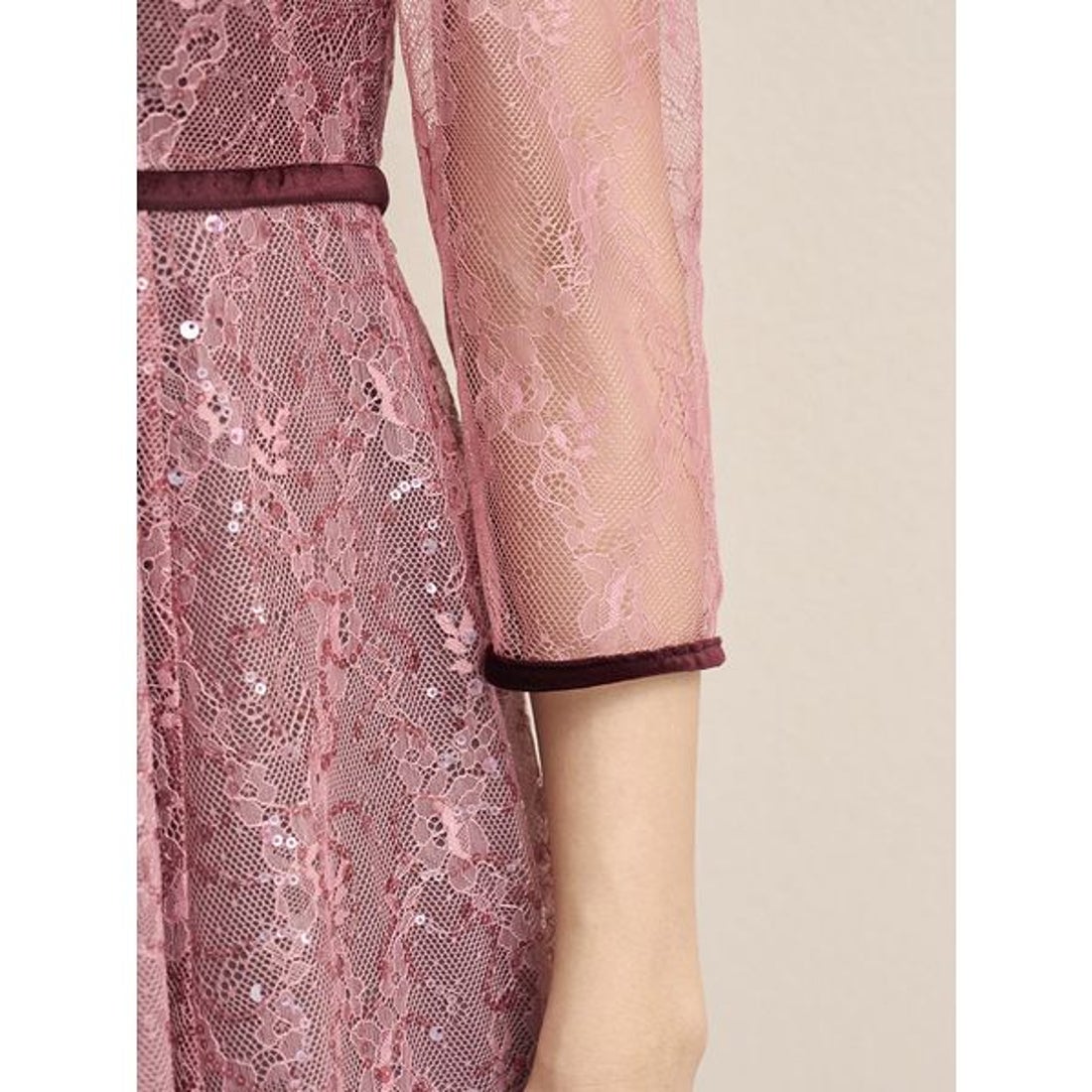 スナイデル SNIDEL スパークルレースドレス （ROSE） - ファッション