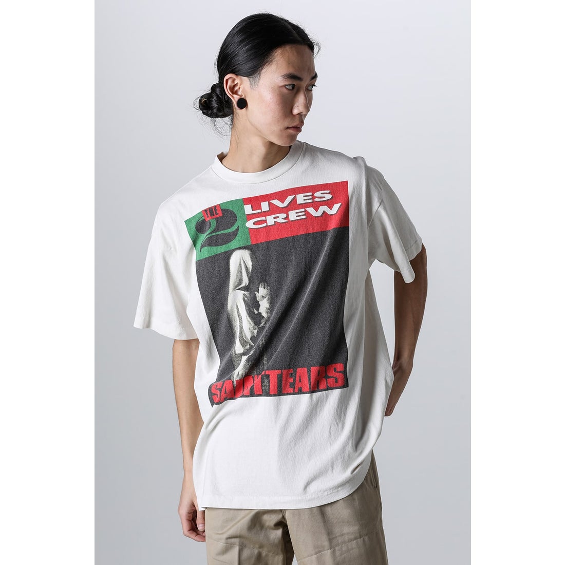 DENIM TEARS × SAINT Mxxxxxx LIVES CREW Short sleeve T-shirt