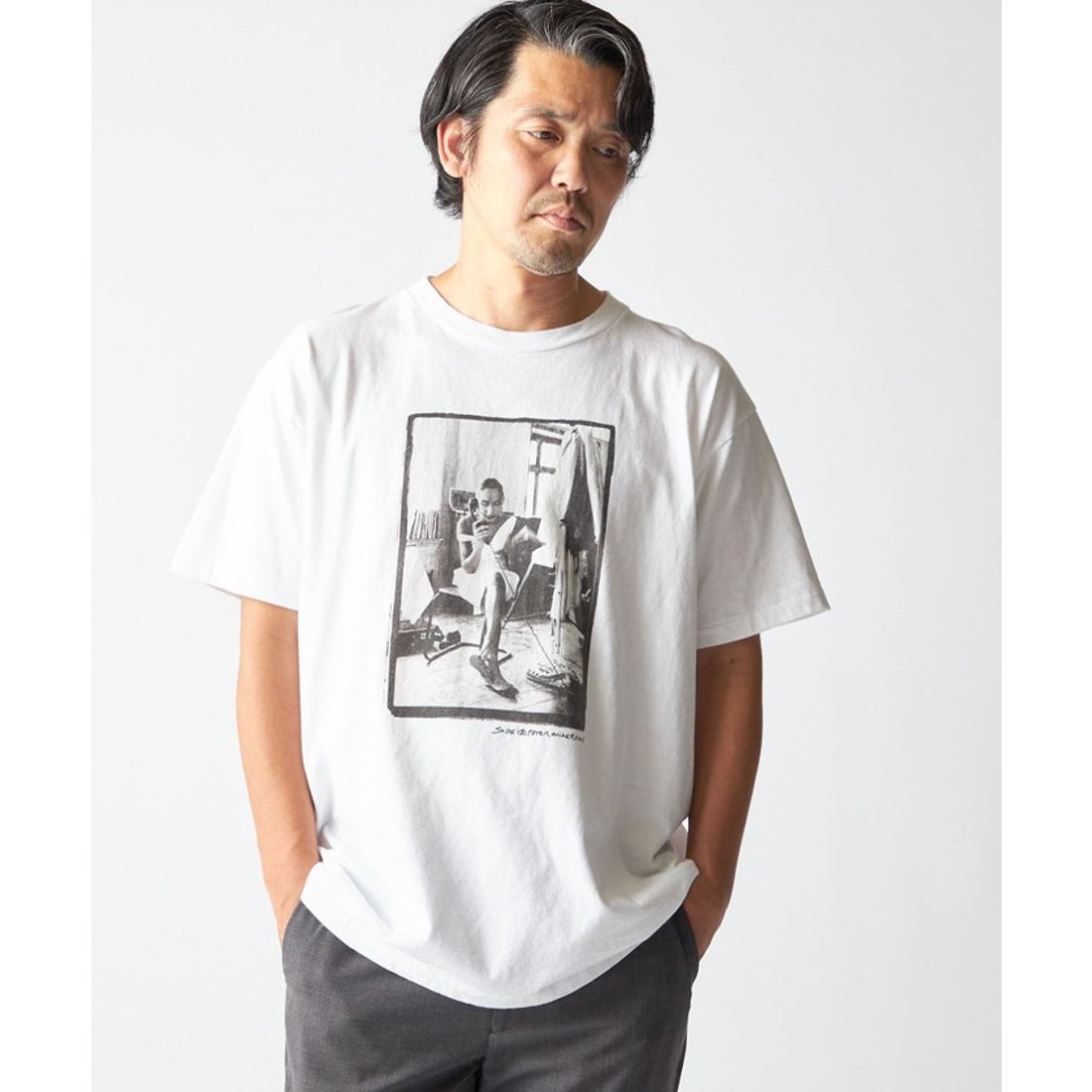 シップス SHIPS SHIPS: 80S SADE フォト Tシャツ （ブラック