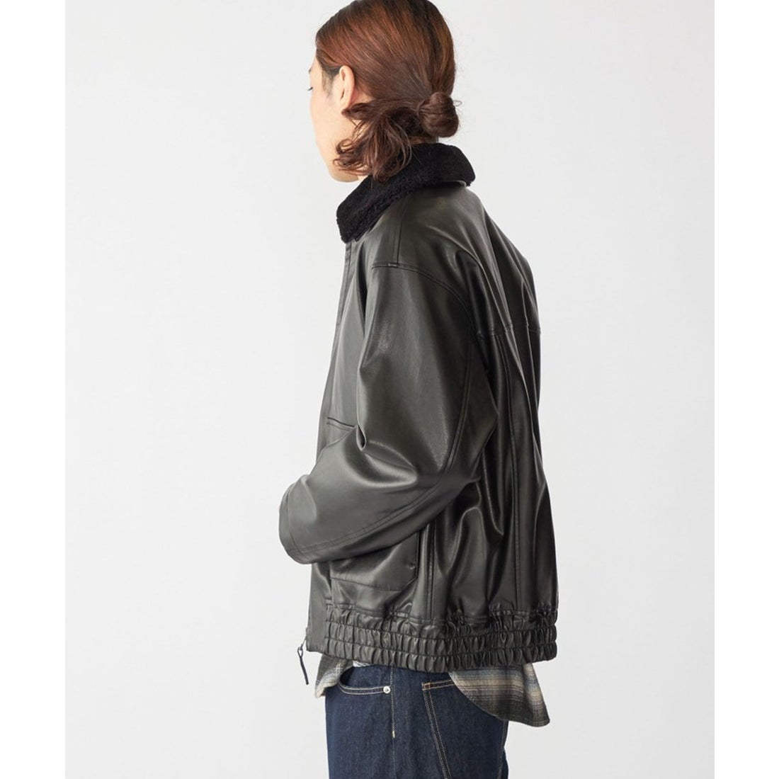 ◇shipsシップス本革ラムレザージャケットシングル黒L アローズビームス◇