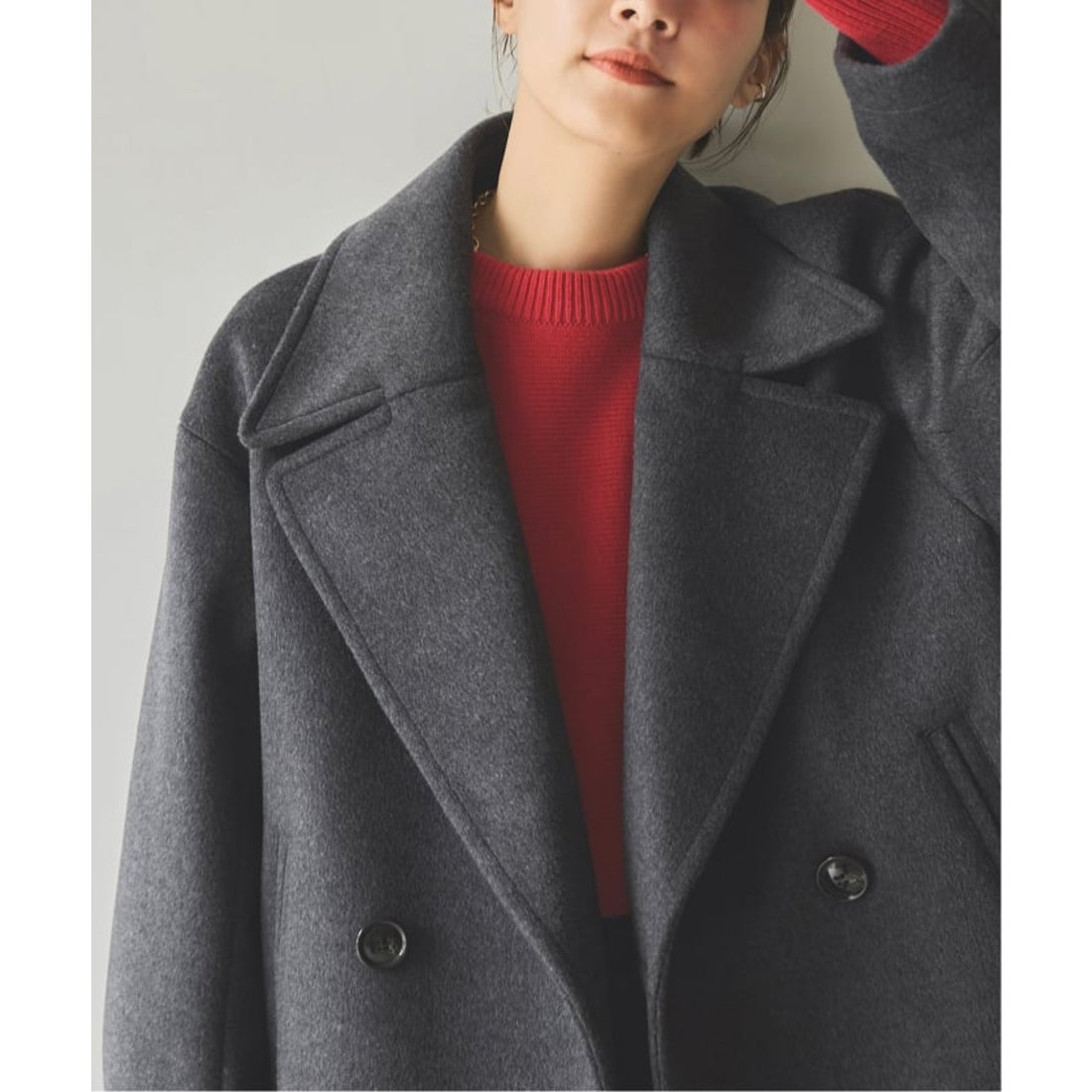 スピック＆スパン Spick & Span S160ビーバーPコート （グレー