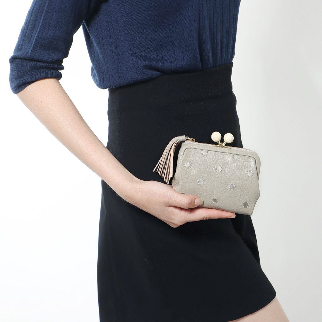 ロングセラー＞ペルケ perche アクリル玉がま口2つ折り財布 （ミックス