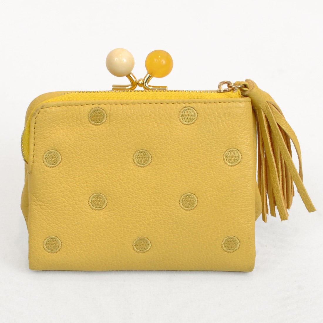 ロングセラー＞ペルケ perche アクリル玉がま口2つ折り財布 （YEDOT