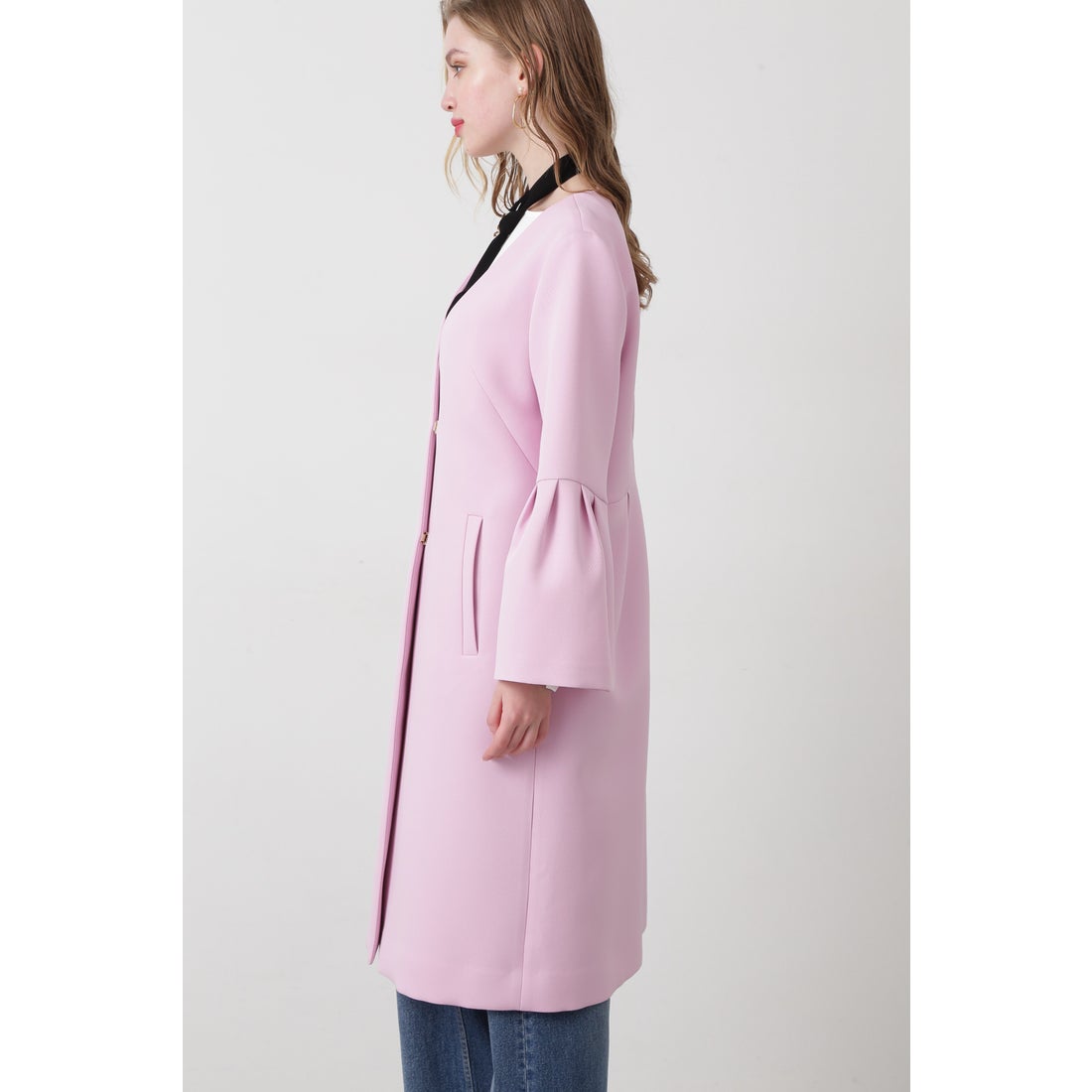 ピンキーアンドダイアン PINKY & DIANNE ベルスリーブコート （ピンク