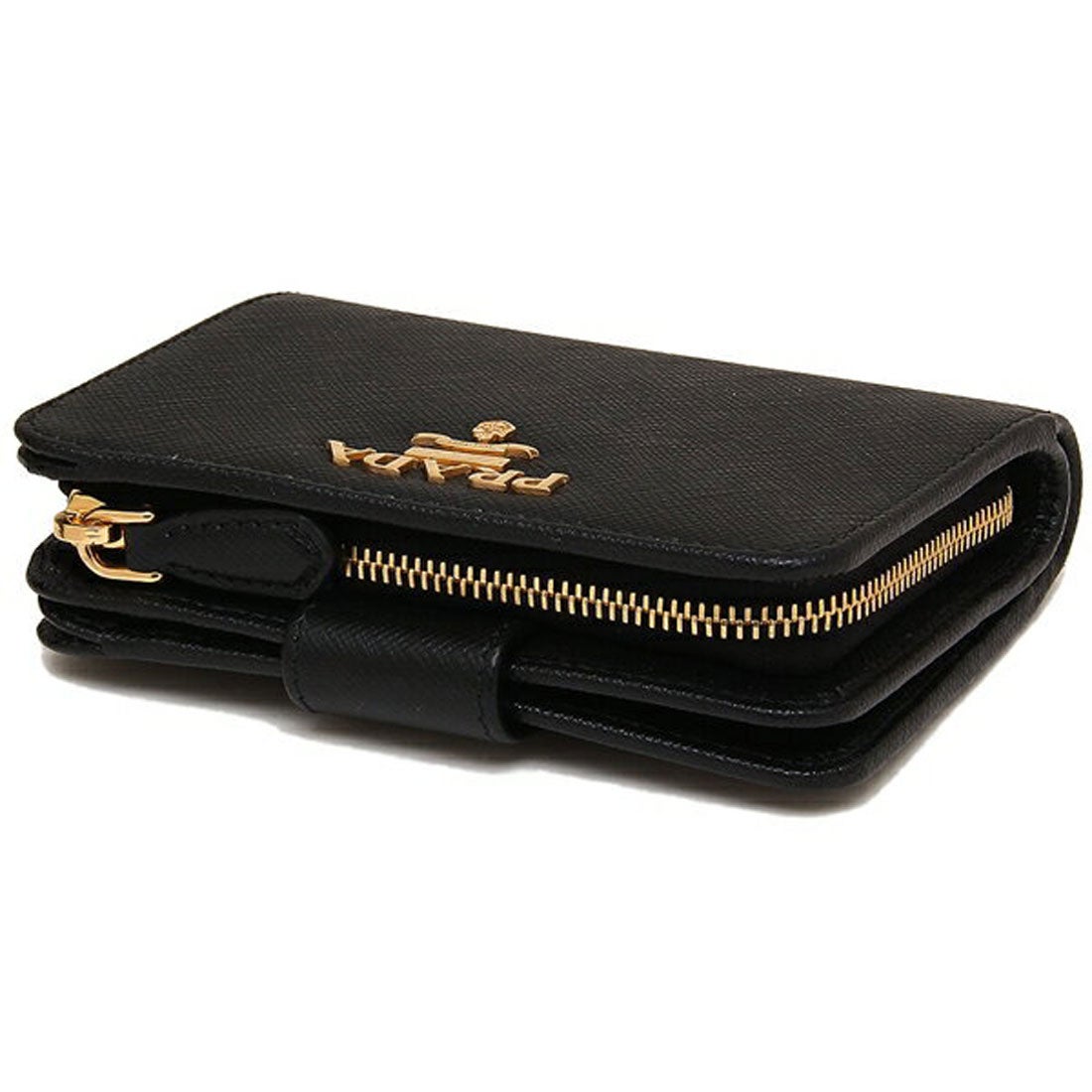 プラダ PRADA 財布 二つ折り財布 サフィアーノ ブラック レディース