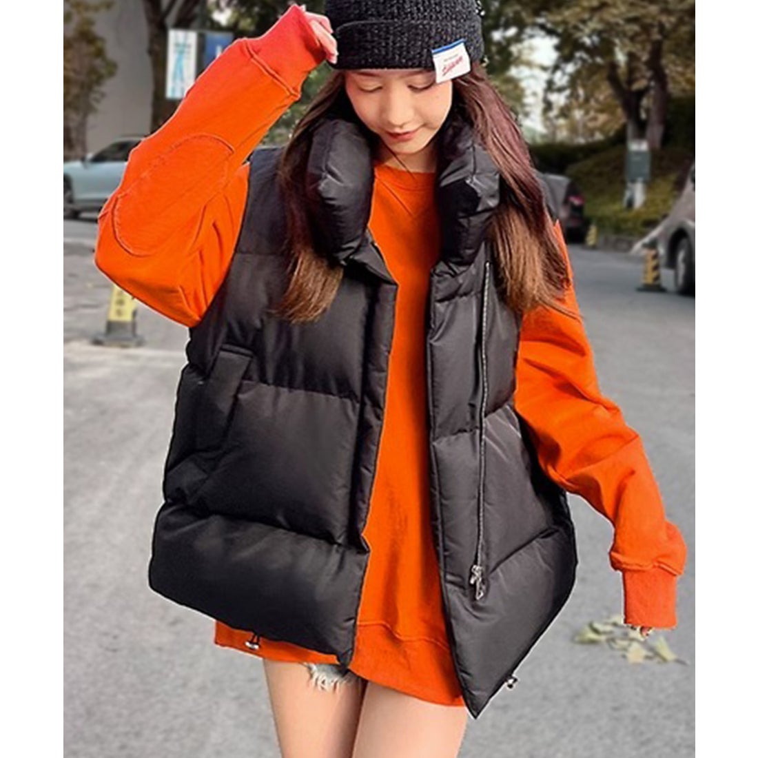 リフ Riff 中綿ベスト ダウンベスト オーバーサイズ 大きいサイズ