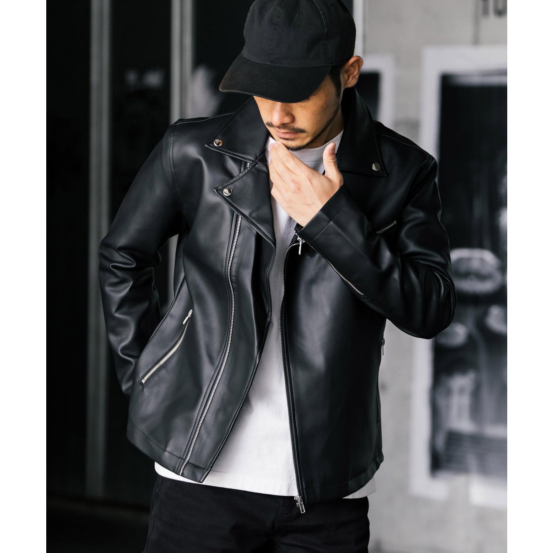 GUESS お買い得品 ゲス レザージャケット 牛革 ブラック Mサイズ