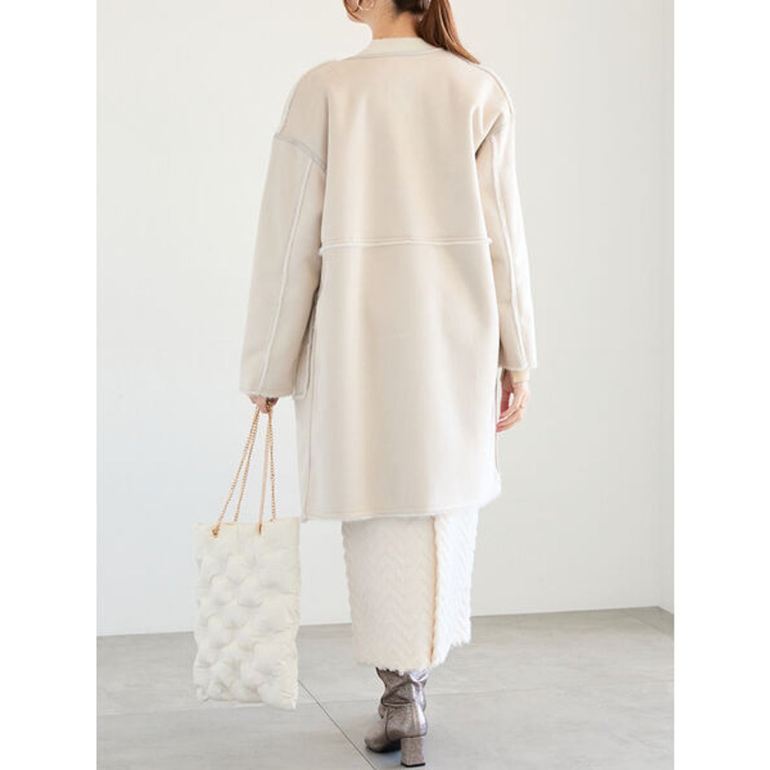 テチチ Te chichi リバーシブルファームートンコート （ベージュ