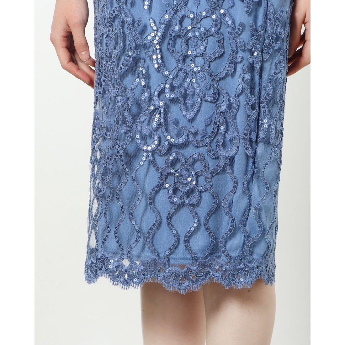 美品】タダシショージ ロイヤルブルー フラワーレースワンピース