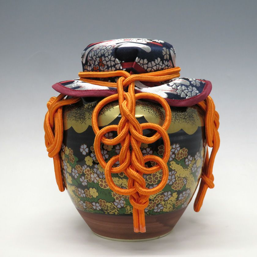 天目茶壺 茶壷 桶谷定一 茶道具 飾網紐 共箱 洛東 平安