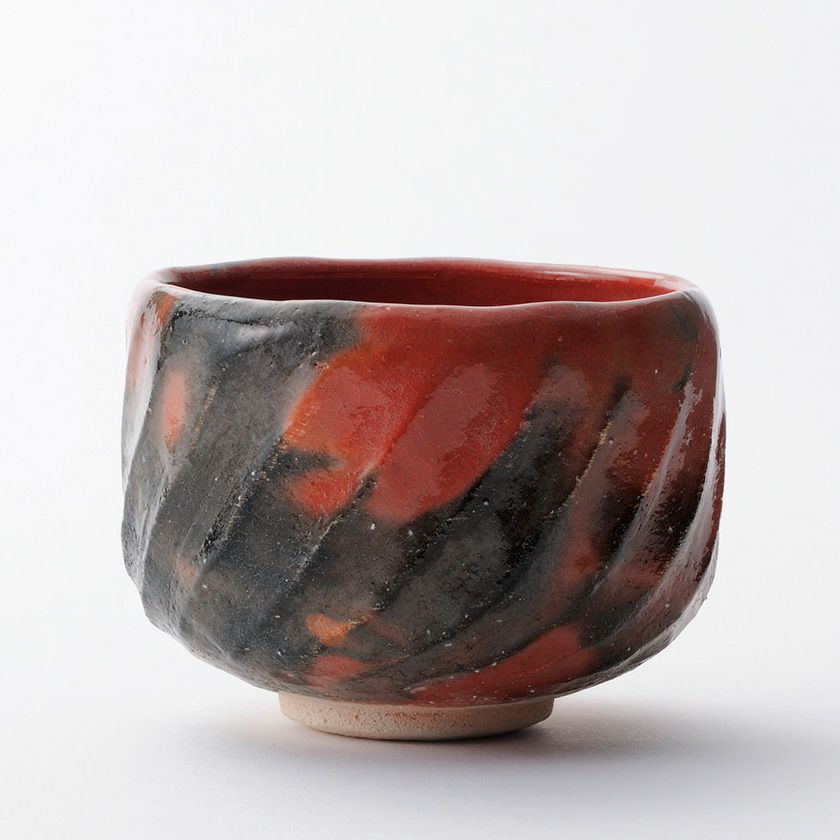 茶道具 楽茶碗（らくちゃわん） 茶碗 赤楽 覚入 「祥雲」写 吉村 楽入