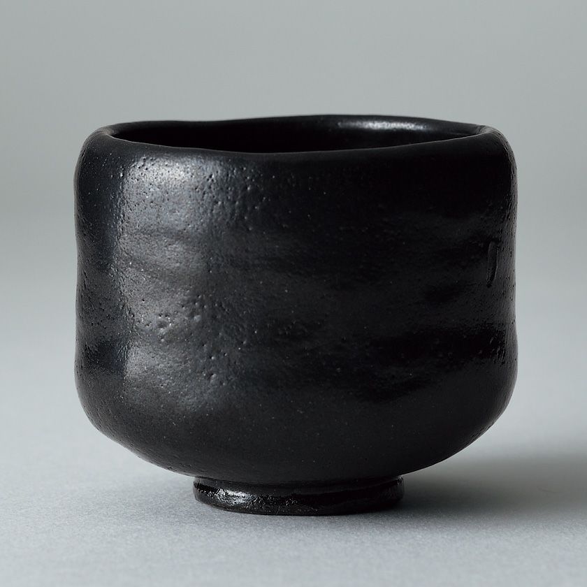 茶道具 楽茶碗（らくちゃわん） 茶碗 黒楽茶碗 長次郎 「禿」写 吉村