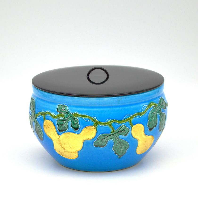 森里陶楽 仁清写 海松貝絵 台子 皆具 共箱 水指