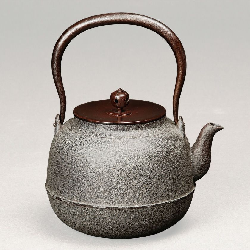 菊地政光造 亀甲文鉄瓶 斑紫銅蓋 煎茶道具 SX281 菊地政光造 亀甲文