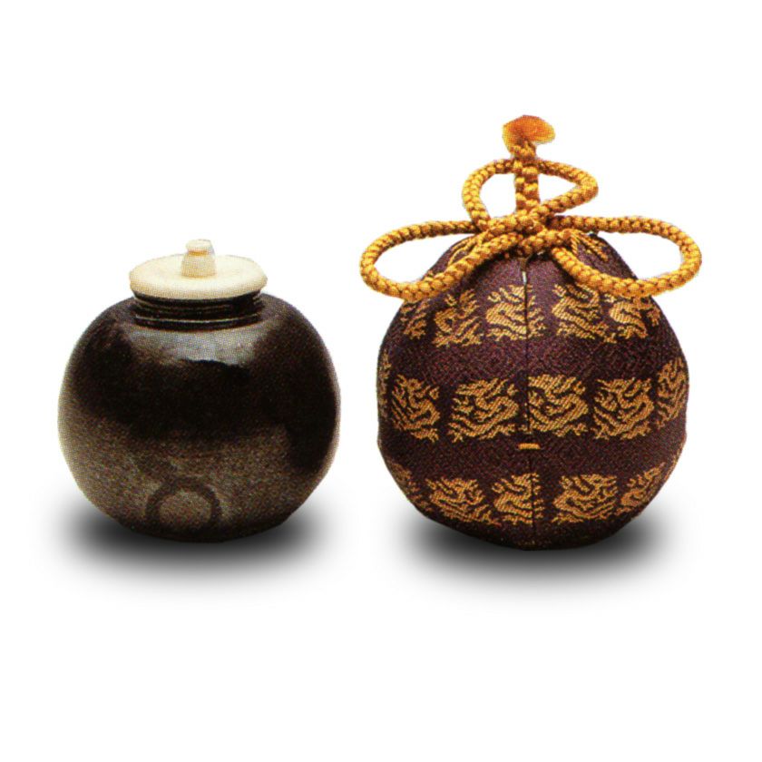 茶道具 唐九郎作 練込茶碗 「銘 雅静」 仕覆付 共箱(メ1465)