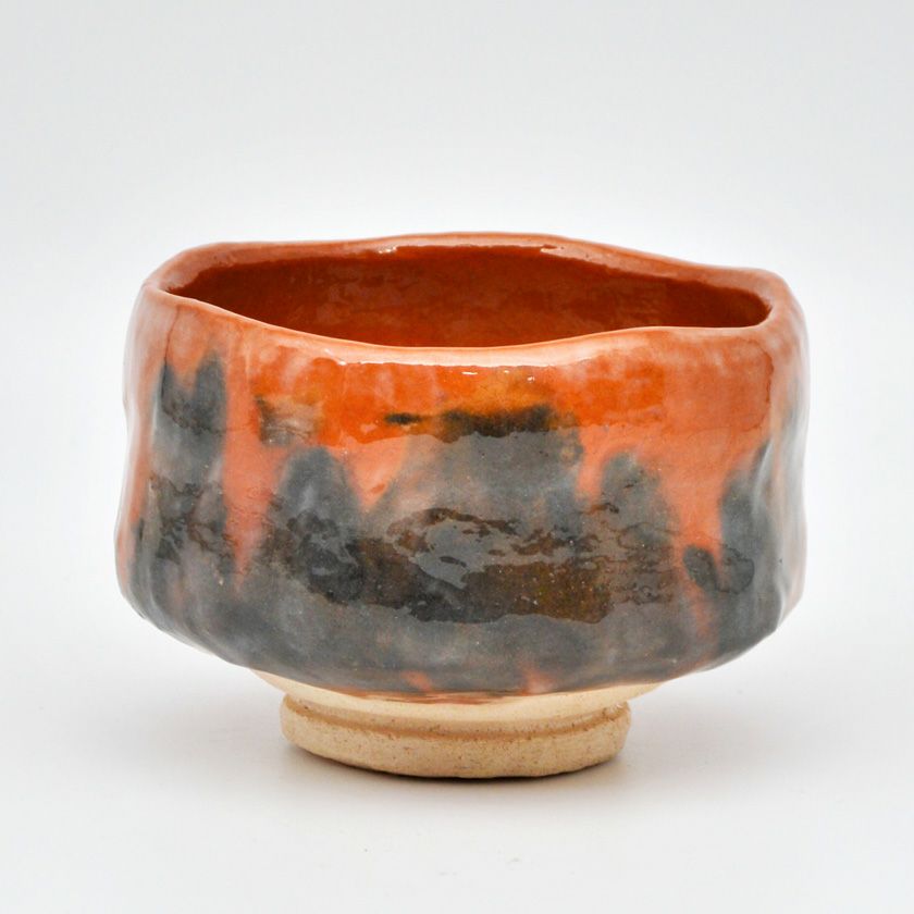 送料込【逢絢亭】茶道具 夜咄道具 するめ瓦 楽焼 赤楽 川嵜和楽 紙箱入り