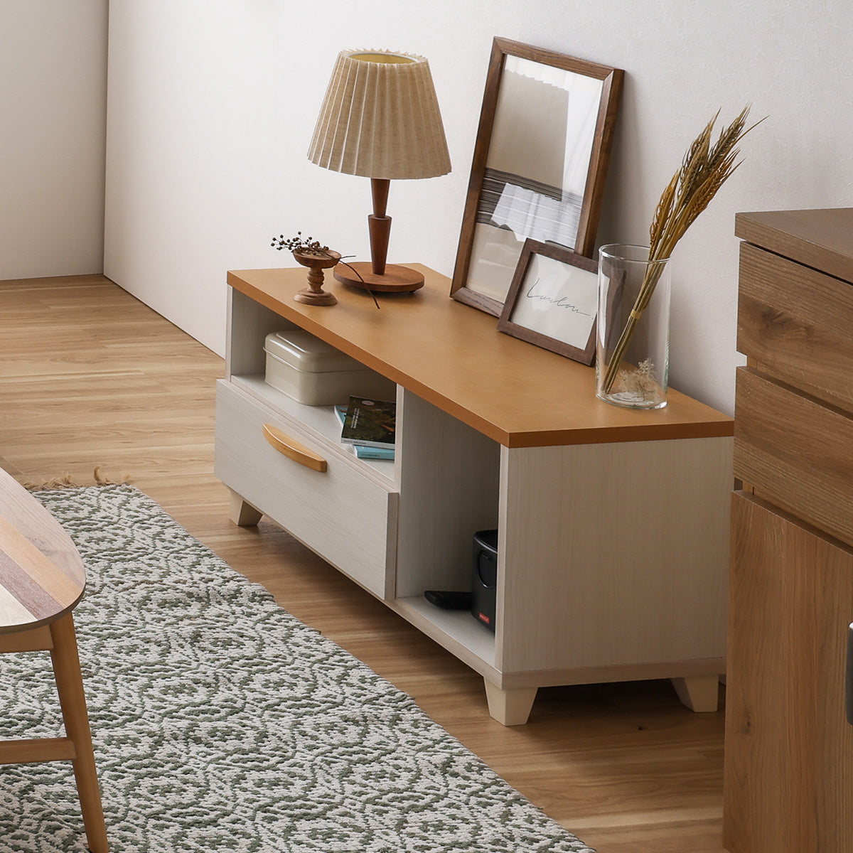 118TVボード ｸｯｸ④ (WH/BR) ｜家具・インテリア通販の関家具【公式】