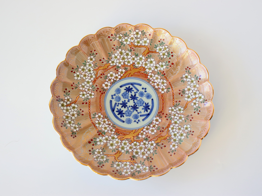 お値下げ 林九郎 金彩色絵 錦牡丹流水文様 水差 お値下げ 林九郎 金