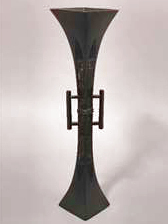 釜師 吉羽 與兵衛 唐金四方耳付花入 共箱 茶道具 釜師 吉羽 與兵衛 唐