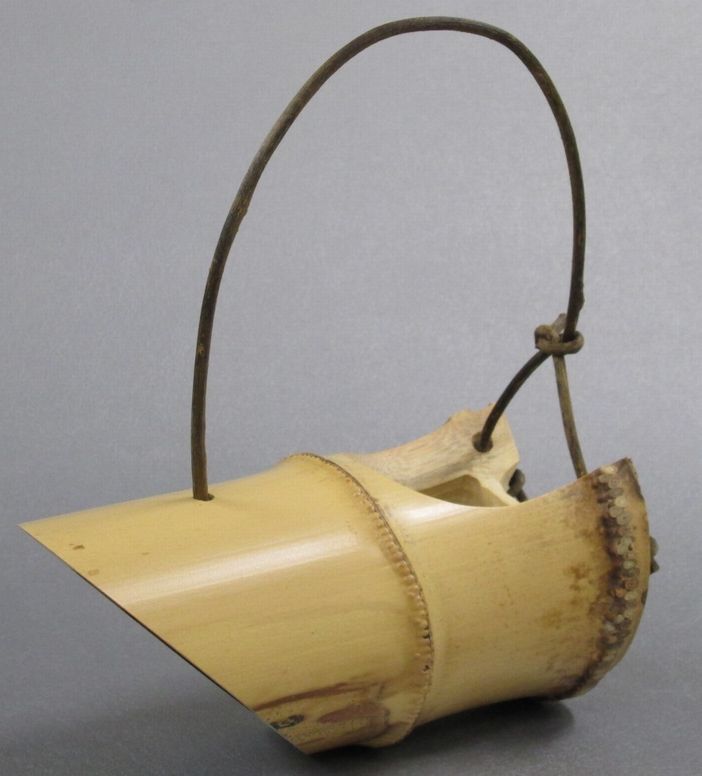 通販販売【茶道具】 釣花入 釣舟 竹 沓舟 根付 *奈良高山*竹畔