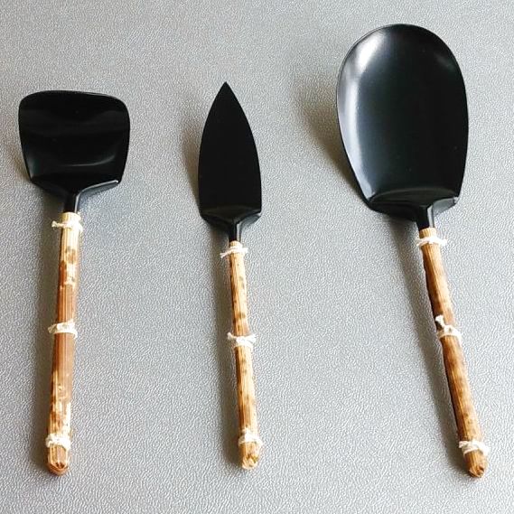 通販販売【茶道具】 灰匙 三本組 黒色 *[sug10015]茶道道具