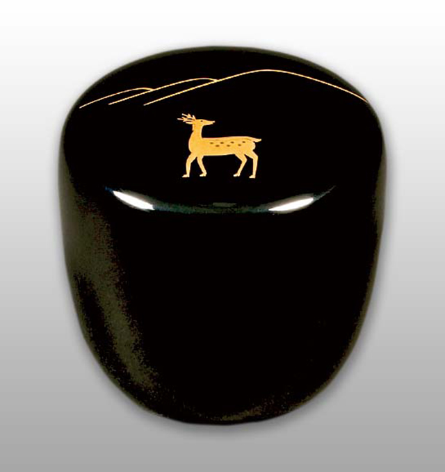 溜塗 高歌一曲 大棗 裏千家十三代 圓能斎書付 茶道具 SY824 N1 溜塗