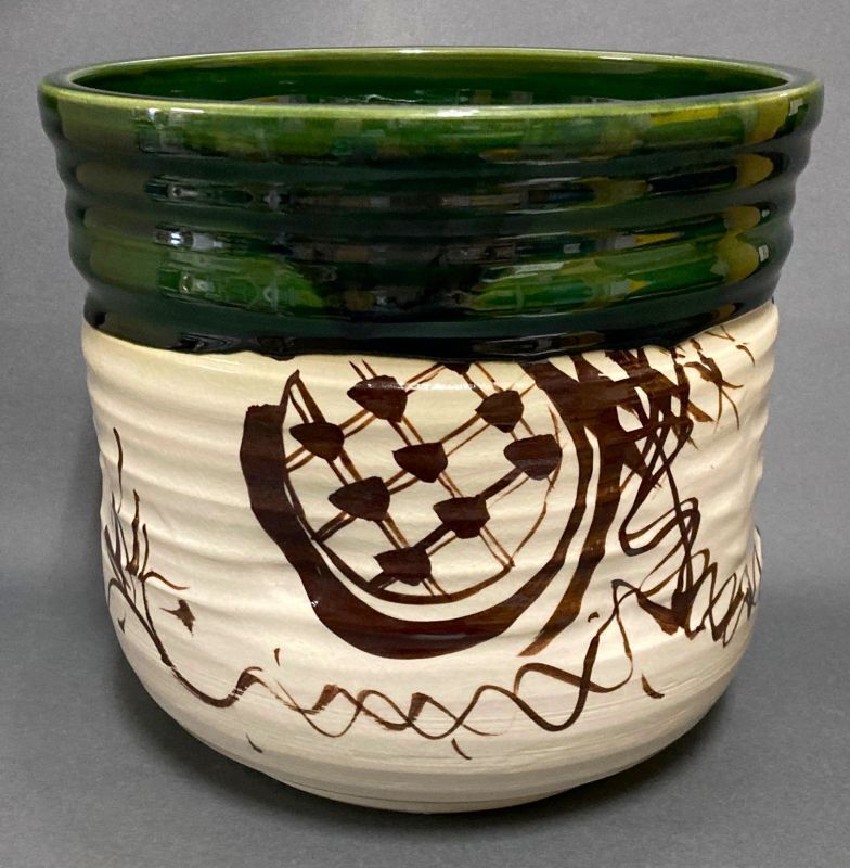 茶道具】 青織部 水屋瓶 大