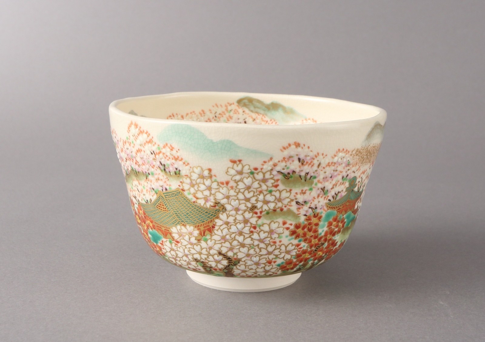 通販販売【茶道具】 茶碗 神戸薩摩 吉野山 *富永*冨永玄山* 桜