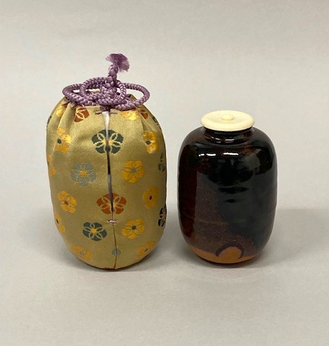 茶道具】笹田有祥 模六条肩衝茶入 共箱 中興名物写 大名物 古瀬戸 六条