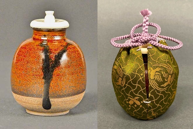 通販販売【茶道具】 茶入 「吹上文琳」写 笹田有祥 *名物茶入*五島