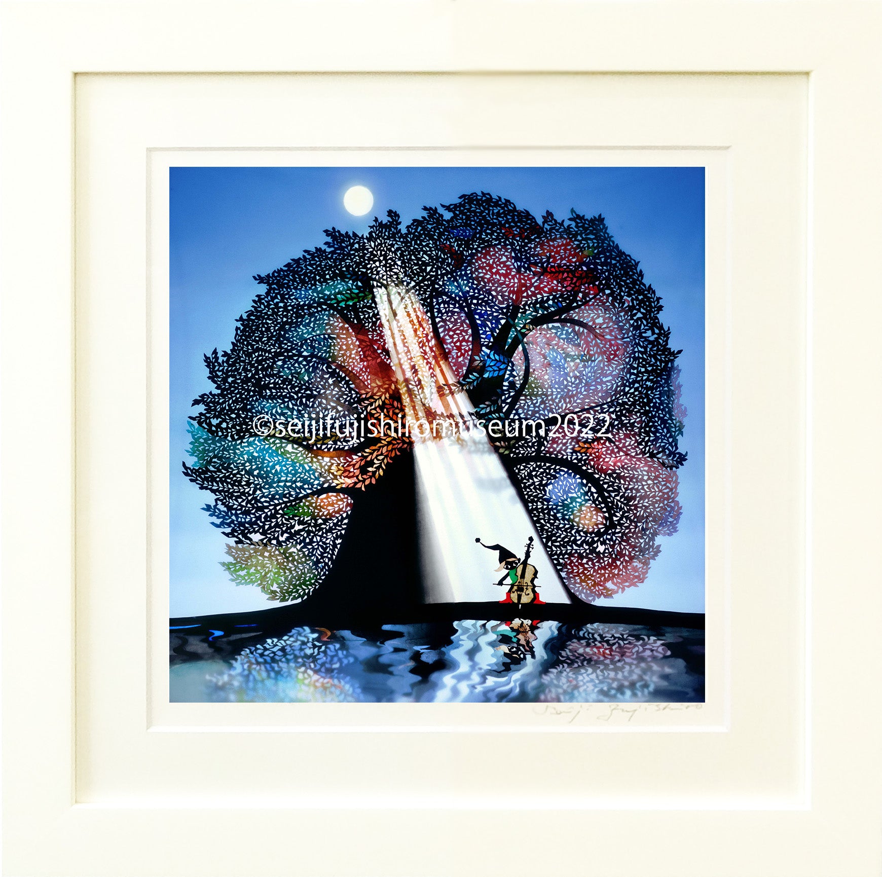 真作□藤城清治 四季のメルヘン 秋 月光の響□版画 絵画 レフグラフ