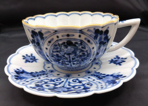 ☆ 山本長左 九谷焼 染付茶碗 ☆ 山本長左 九谷焼 染付茶碗