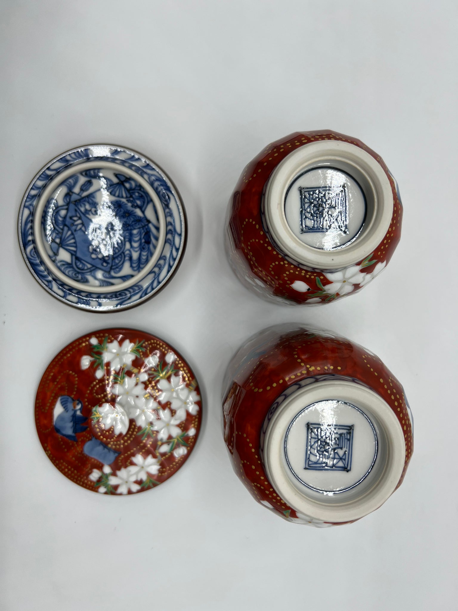 京焼・清水焼 大丸北峰（初代）作 祥瑞手 水指No2 青華松竹梅図 無傷