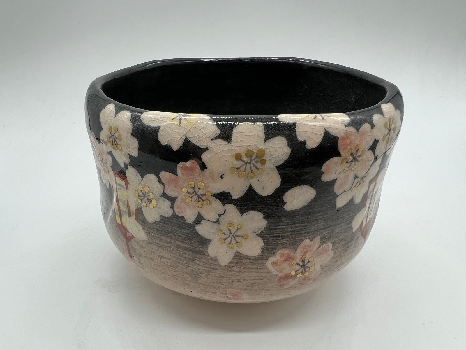 抹茶茶碗 桃の花 楽入窯「桃花 茶碗」 楽焼 茶道具 抹茶碗 京都 伝統