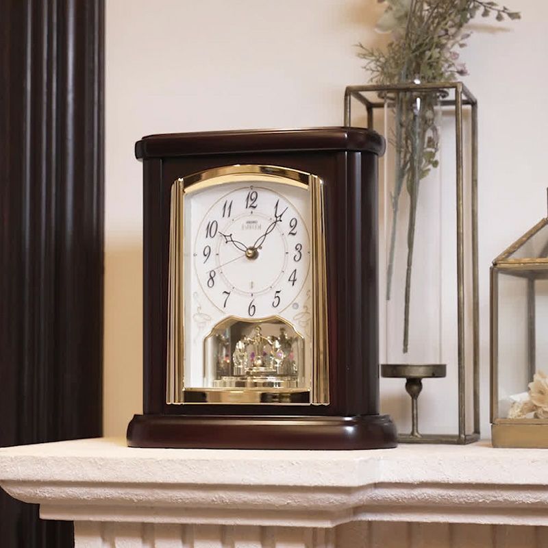 未使用級 SEIKO セイコー エンブレム 電波置き時計 HW582B アナログ