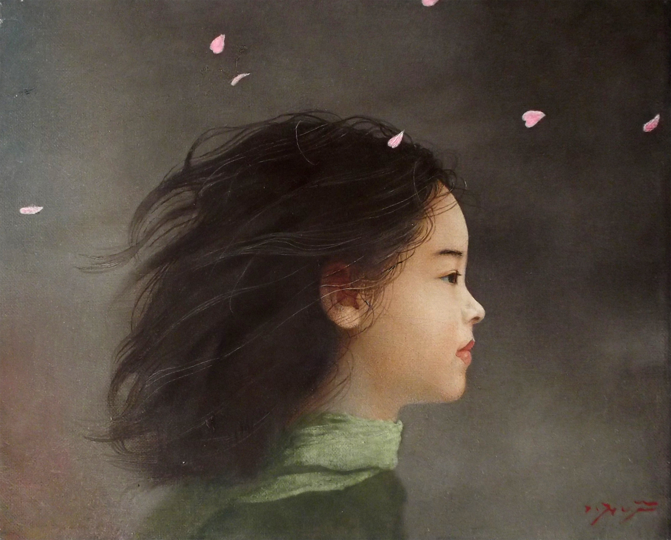 2010年 藤井武 窓辺 油彩 F6号 縦24cm 横66cm 世界に1枚の絵 2010年